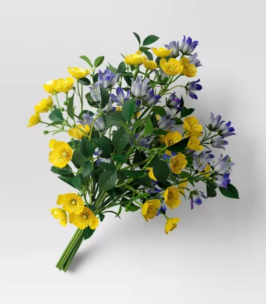 Floral Bouquet Purple/Yellow