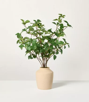 17" Faux Gypsophila Leaf Plant